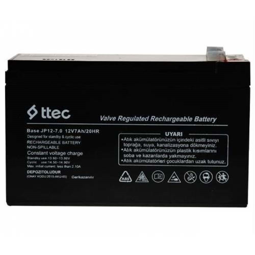 Ttec 12Vx7AH Base Bakımsız Kuru Akü