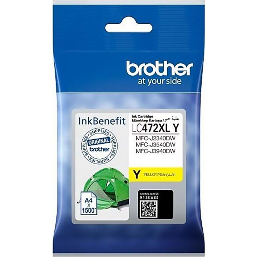 Brother 1500 Sayfa Yüksek Kapasite Sarı Kartuş LC472XLY
