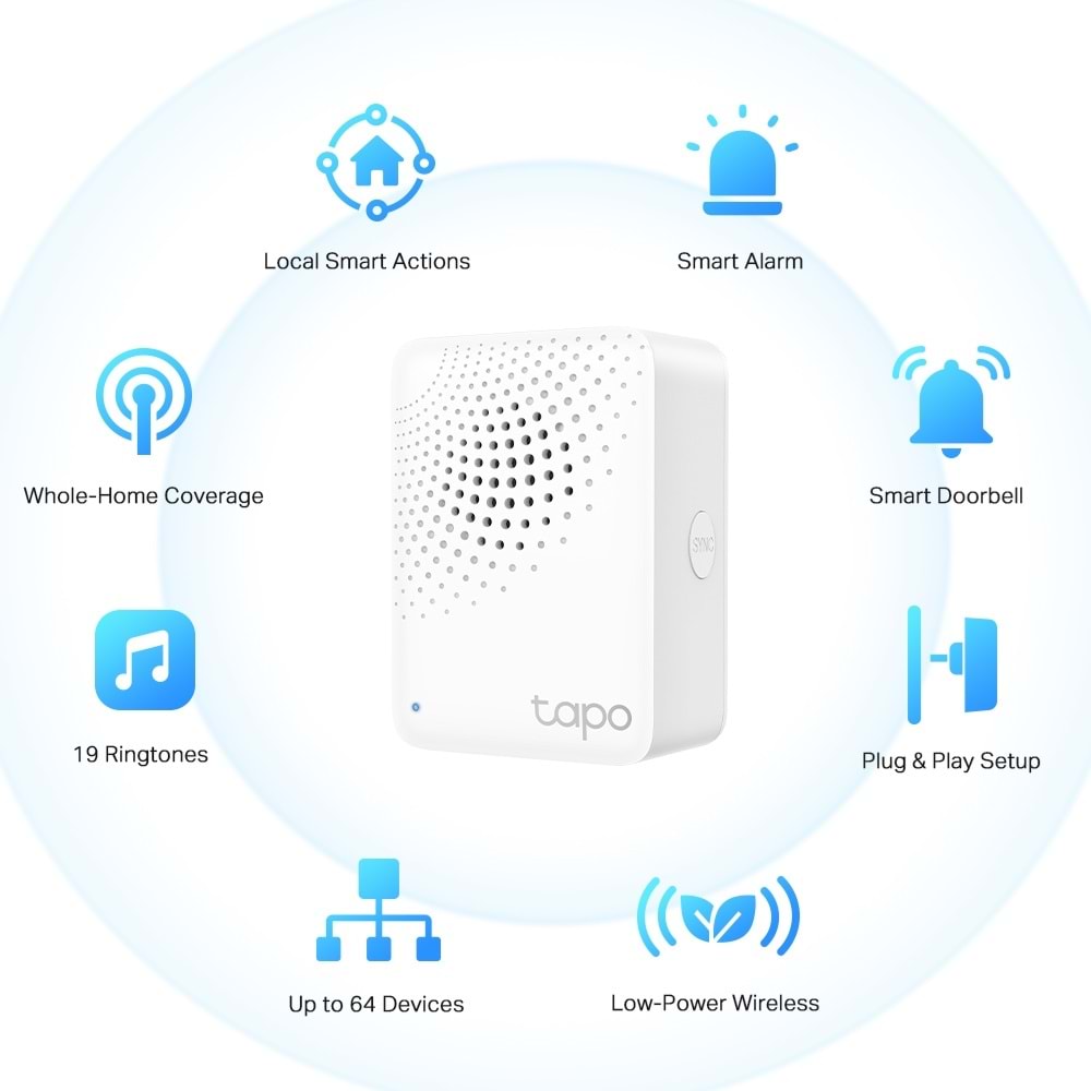 TP-Link Akıllı Zil Sesleri, Alarm ve Zil ile TP-Link Tapo H100 Smart Hub Wifi