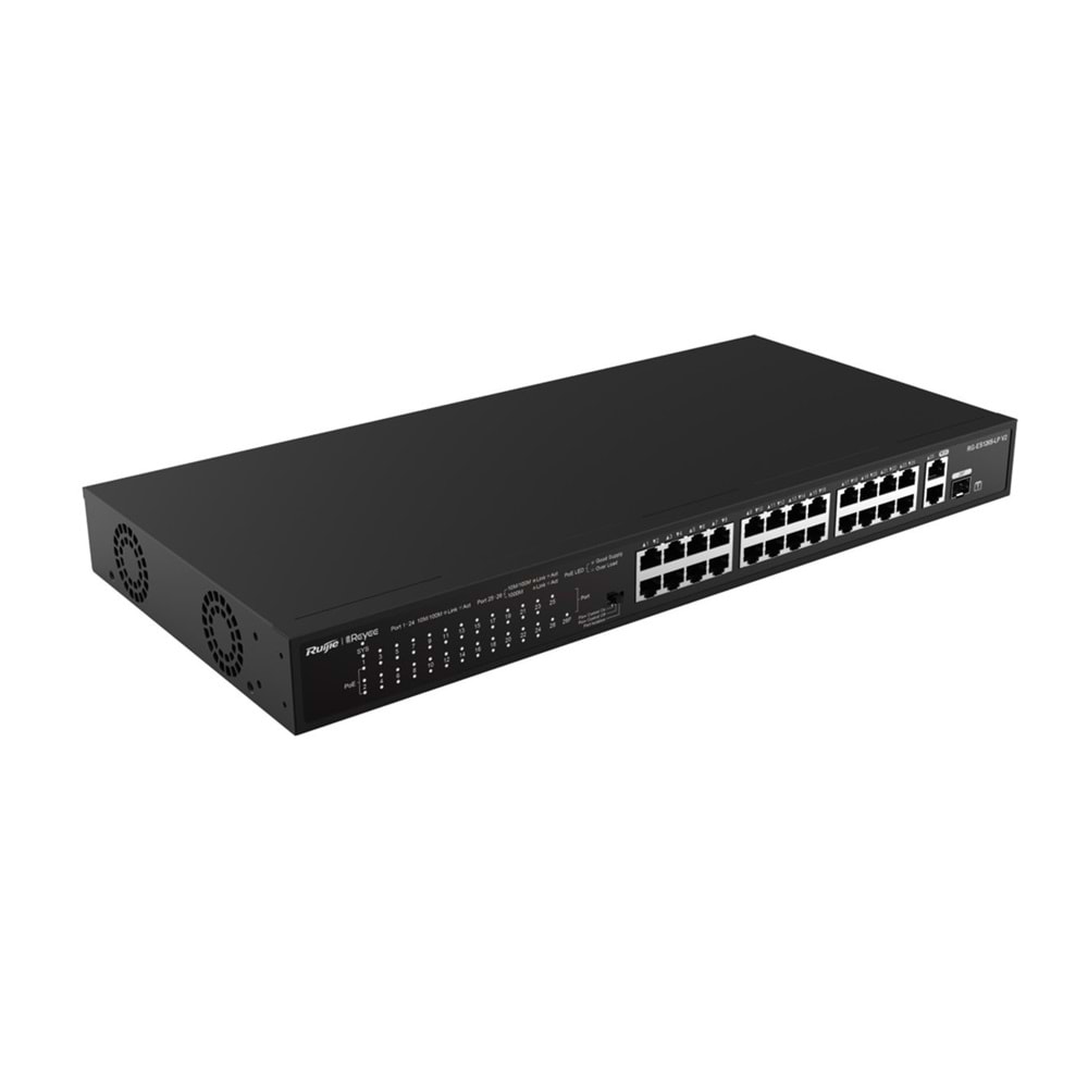 Ruijie RG-ES126S-P V2 24 10/100+2X1GB SFP Uplink 370W Poe Rackmount Switch