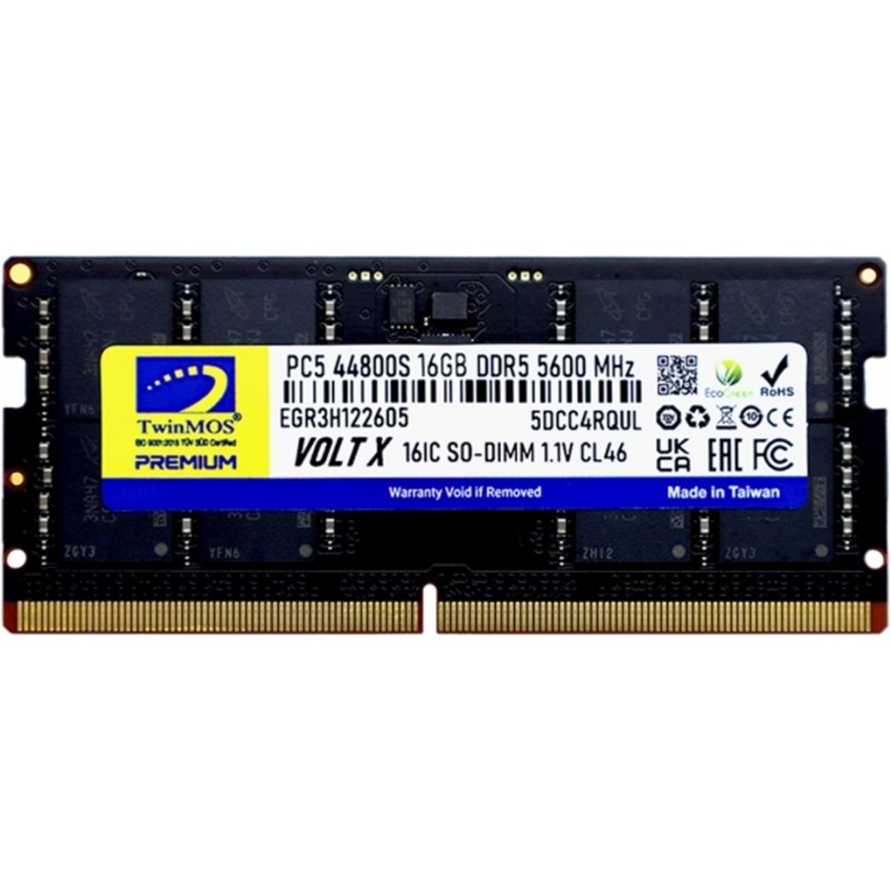 Twinmos TMD516GB5600S46 16GB DDR5 5600Mhz Sodimm Notebook Ram