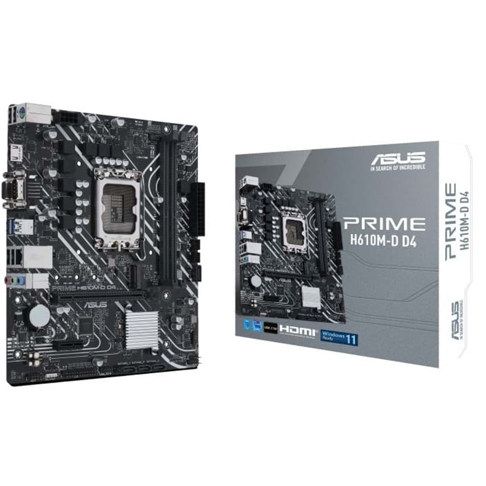 Asus PRIME H610M-D H610 DDR5 M.2 USB3.2 HDMI/VGA PCI 3.0 1700p Anakart