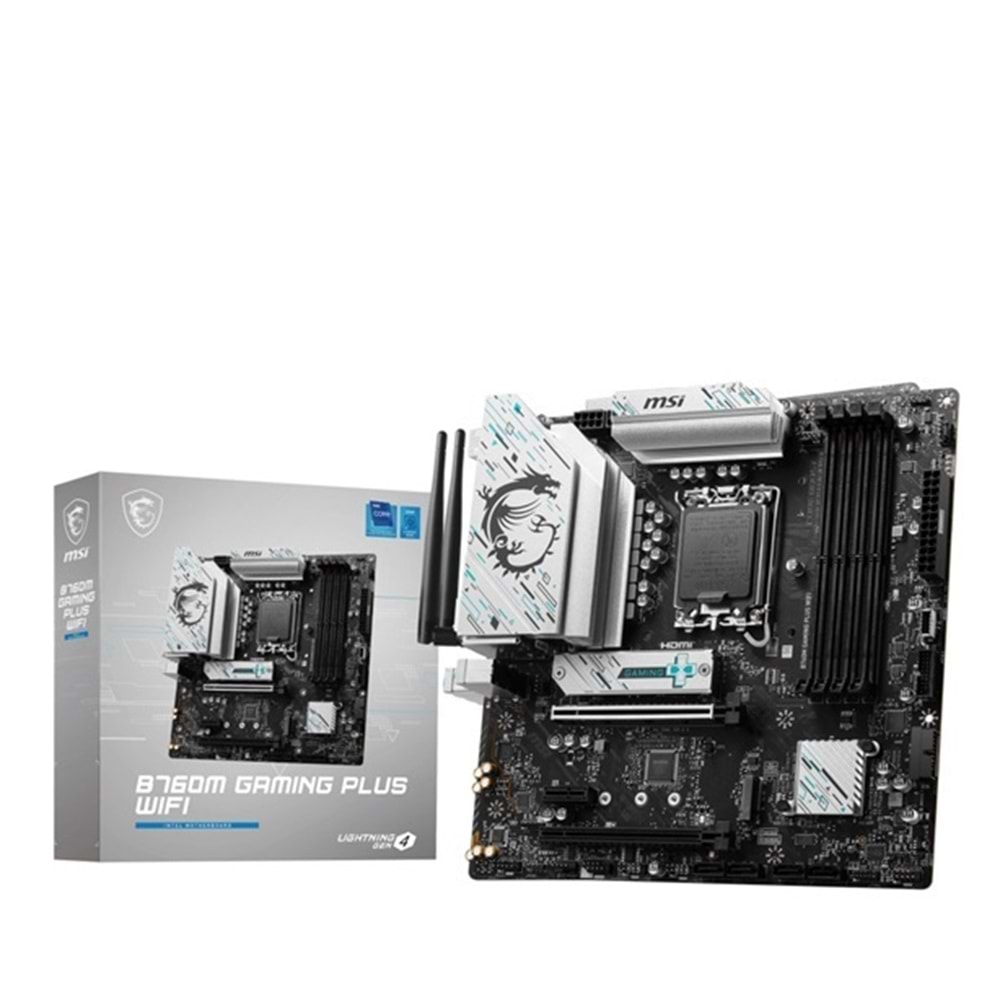 Msi MB B760M Gaming PLUS WIFI DDR5 6800(OC)MHz HDMI DP ATX 1700P