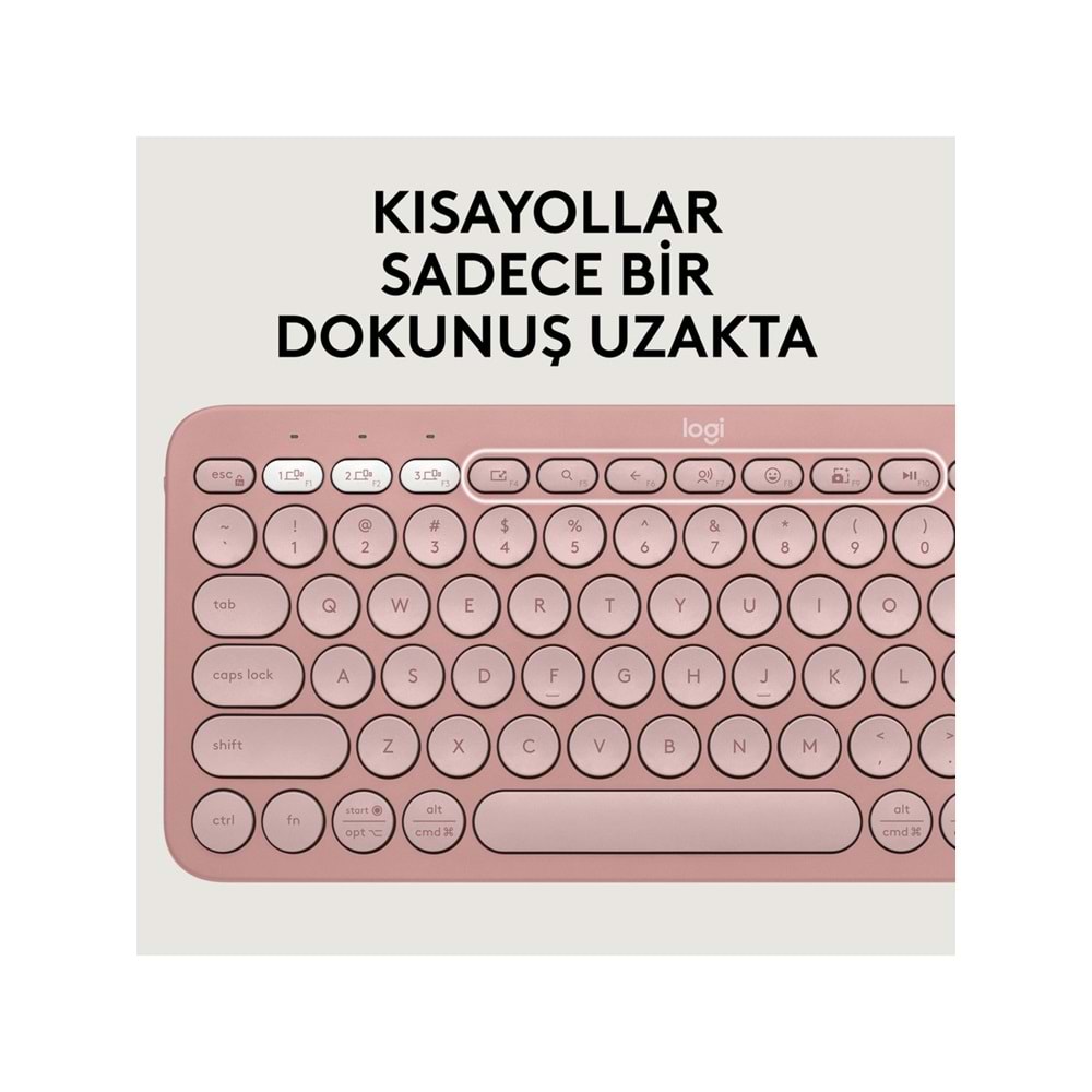 Logitech K380s Pebble Keys 2 BT Klavye Pembe