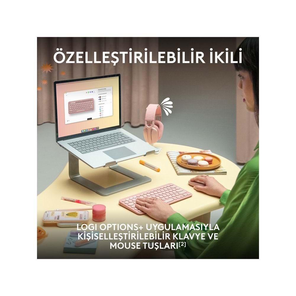 Logitech K380s Pebble Keys 2 BT Klavye Pembe