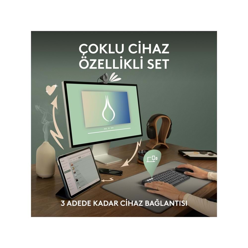 Logitech K380s Pebble Keys 2 BT Klavye Pembe