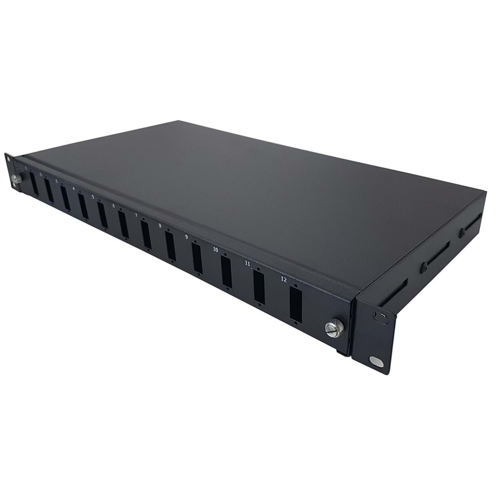 Uranium PPR12PSCDX 12 Port Fiber Optik SC DX RAL9005 Patch Panel