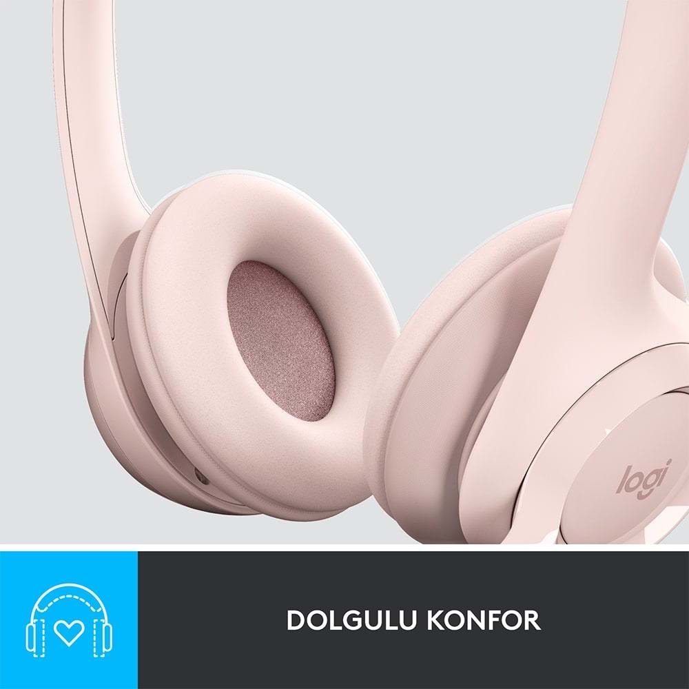 Logitech H390 Mikrofonlu Pembe Kulaklık 981-001281