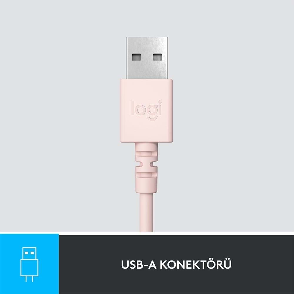Logitech H390 Mikrofonlu Pembe Kulaklık 981-001281