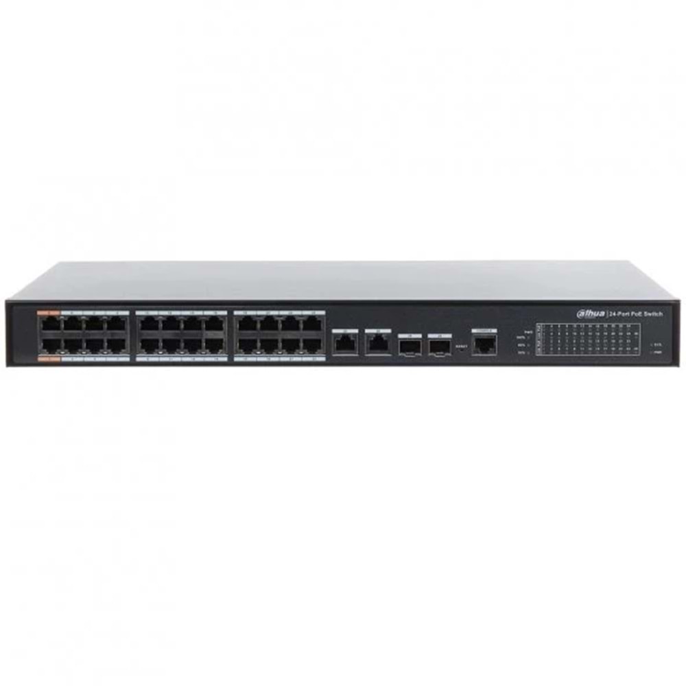 Dahua PFS4226-24ET-240 24 PORT 24XFE-2GE-2SFP 240W Yönetilebilir POE Switch