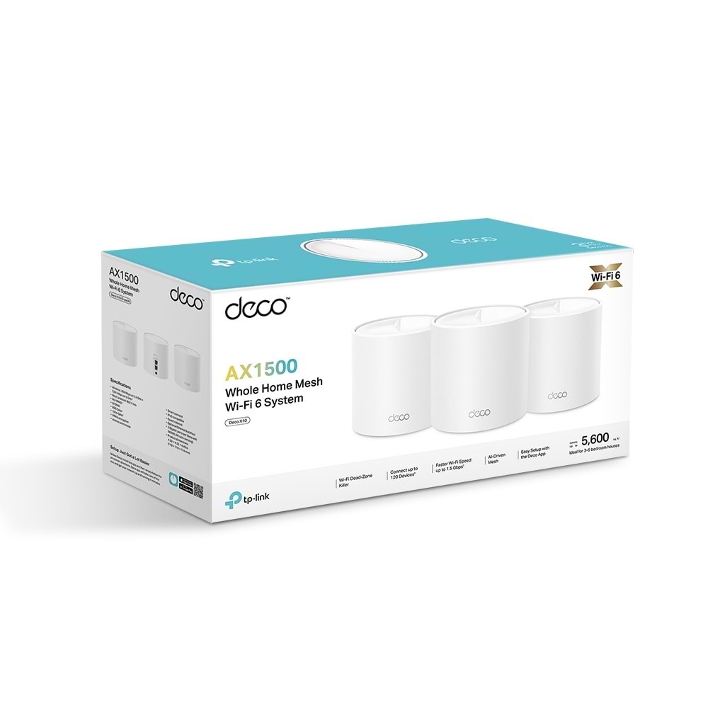 Tp-Link DECO-X10-1P AX1500 Whole Home Mesh Wi-Fi 6 System