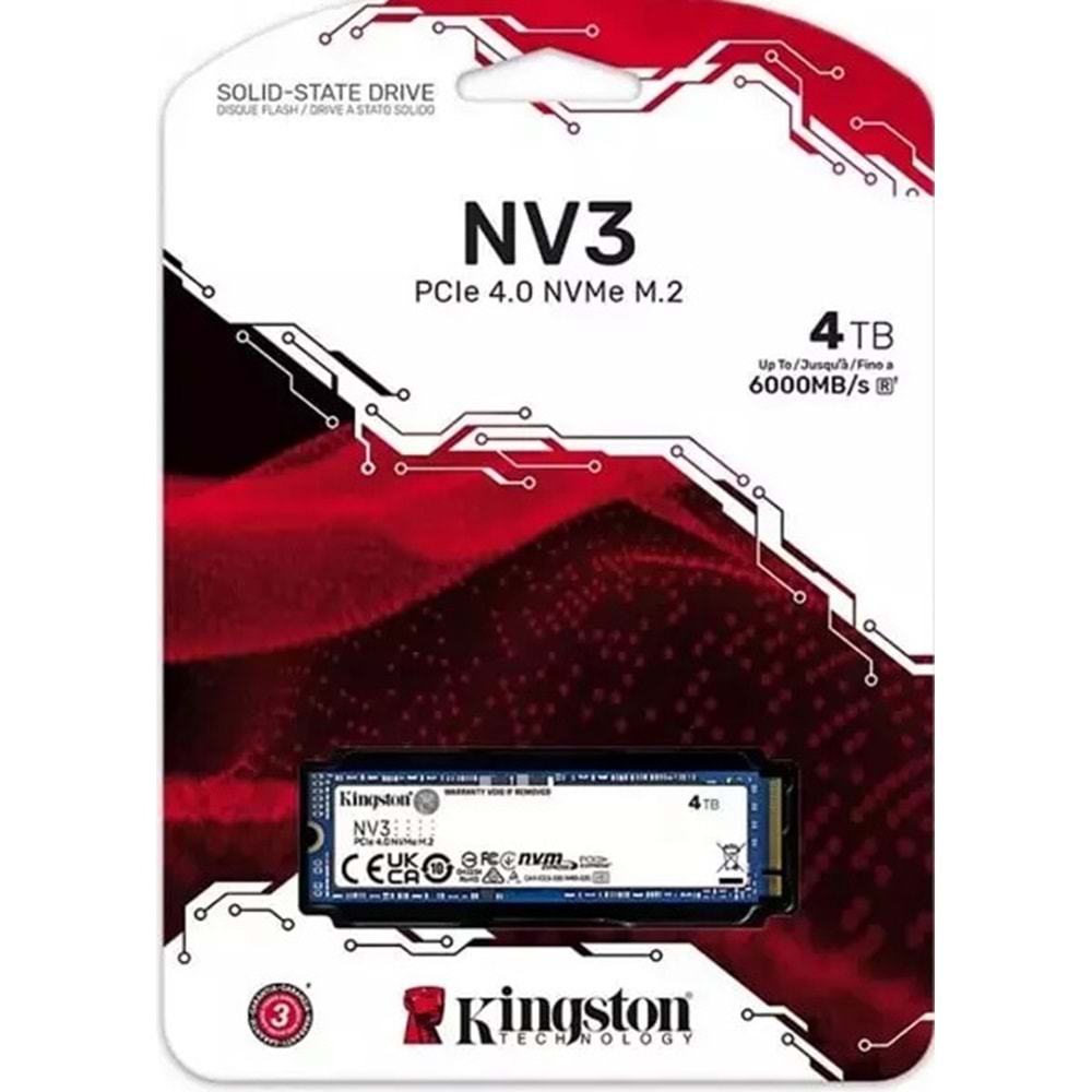 Kingston NV3 4TB M.2 NVMe SSD (6000-5000MBs)