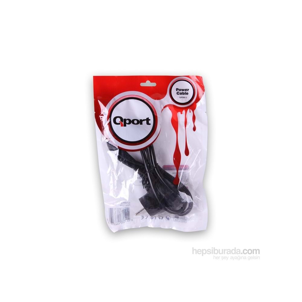 Qport 1.5 Metre PC Power Kablosu