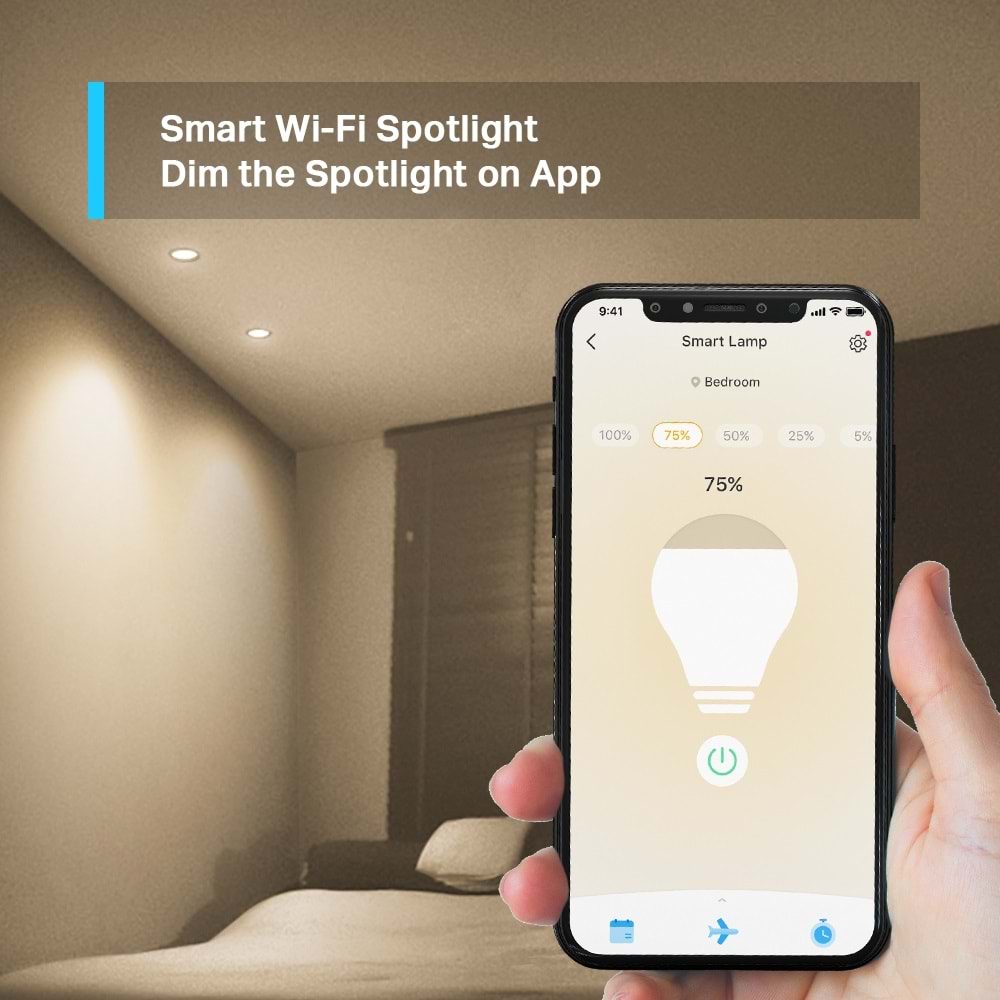 Tp-Link Tapo-L610 Akıllı Wi-Fi Spot Işığı Ayarlanabilir Parlaklık GU10 Taban Enerji Tasarruflu