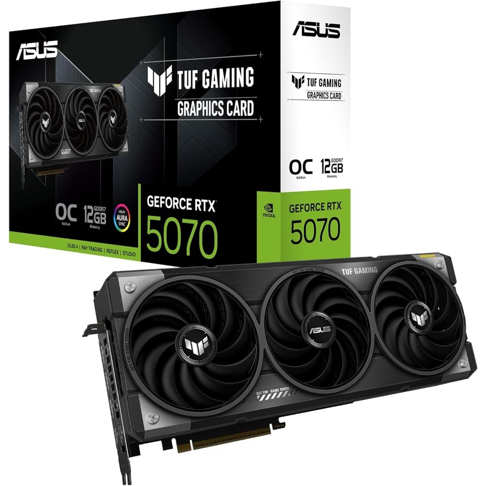 Asus TUF-RTX5070-O12G-Gaming 12GB 192Bit GDDR7 DP/HDMI PCI 5.0 Ekran Kart
