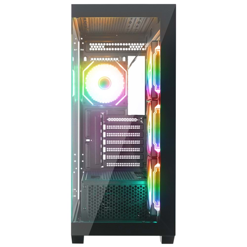 Rampage HYDRA V4 750W 80 Plus Bronze ARGB Fan ATX Mid-T Siyah Gaming Oyuncu Kasa