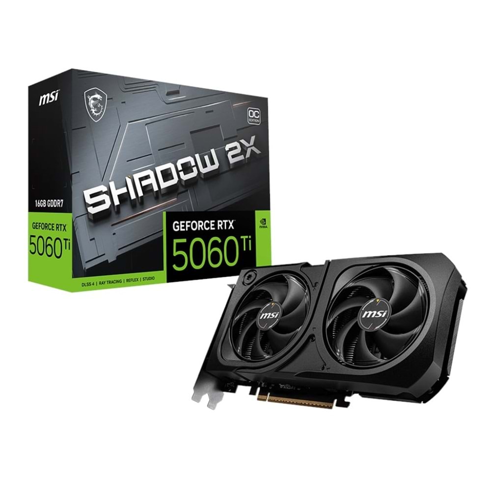 Msi Geforce RTX5060TI 16G SHADOW 2X OC PLUS 16GB GDDR7 128BIT 1XHDMI 3XDP Ekran Kartı