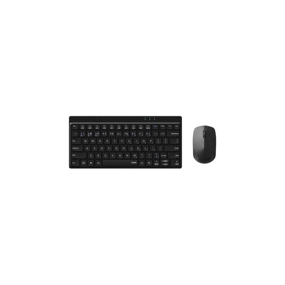 RAPOO 8000GT Kablosuz Optik TR Siyah Klavye Mouse Set