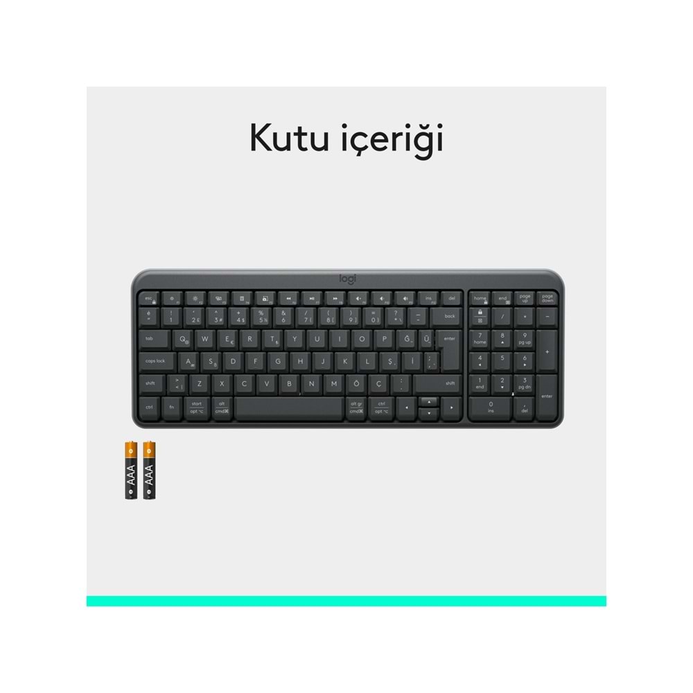 Logitech K250 Kompakt Bluetooth Klavye Grafit