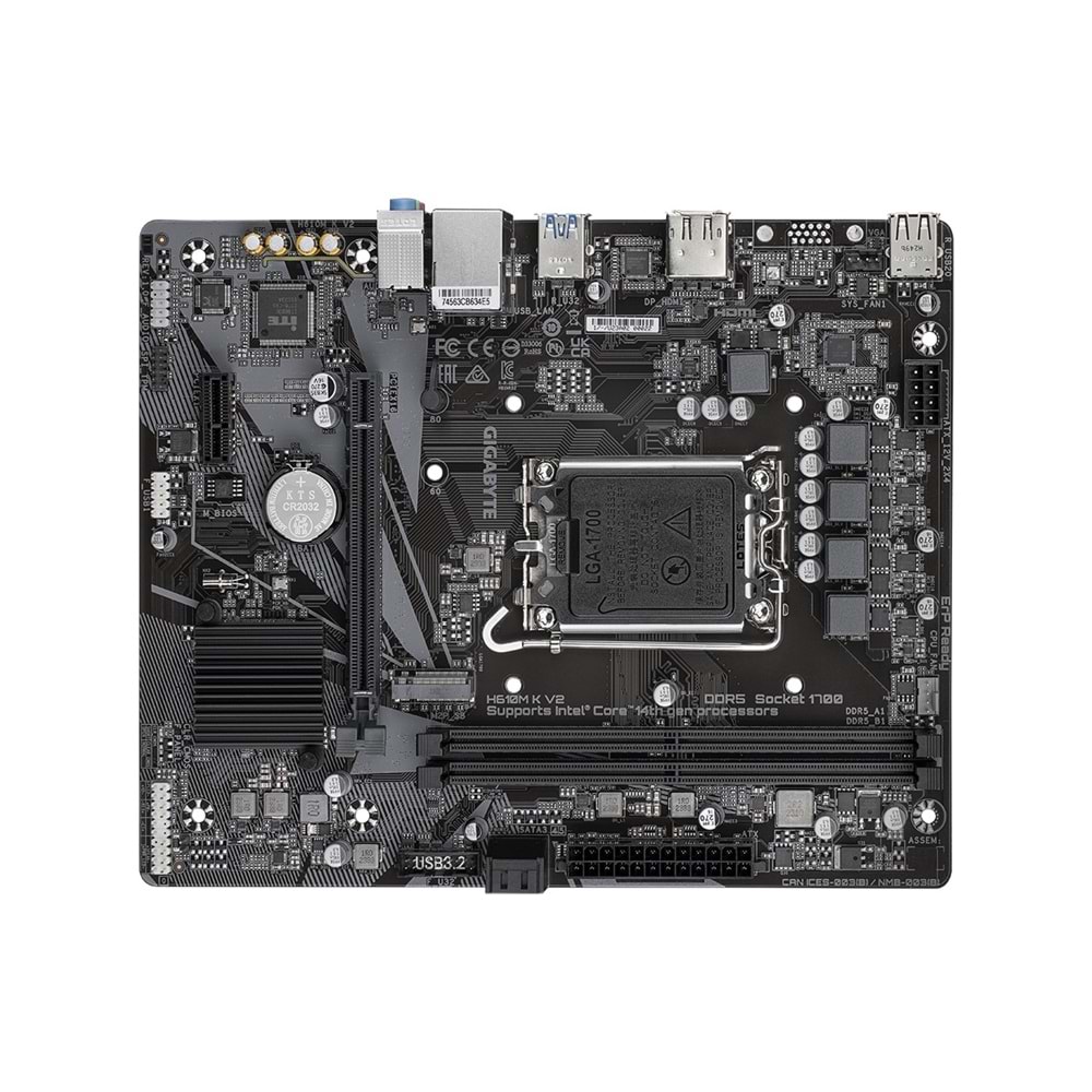 Gigabyte H610M K V2 D5 1700P Vga Hdmi Usb3.2