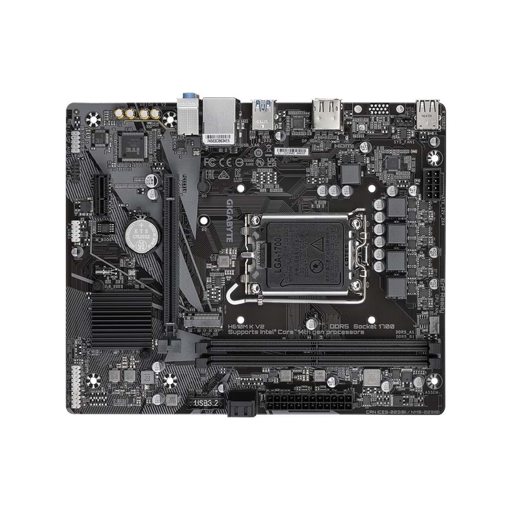 Gigabyte H610M K V2 D5 1700P Vga Hdmi Usb3.2
