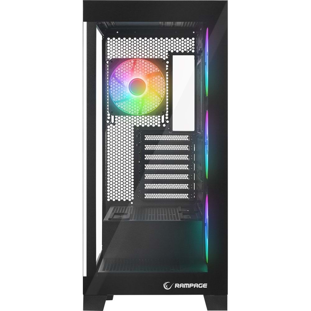Rampage HYDRA V2 BLACK 4XARGB Fan+Hub Type-C E-ATX Exclusive Siyah Gaming Oyuncu