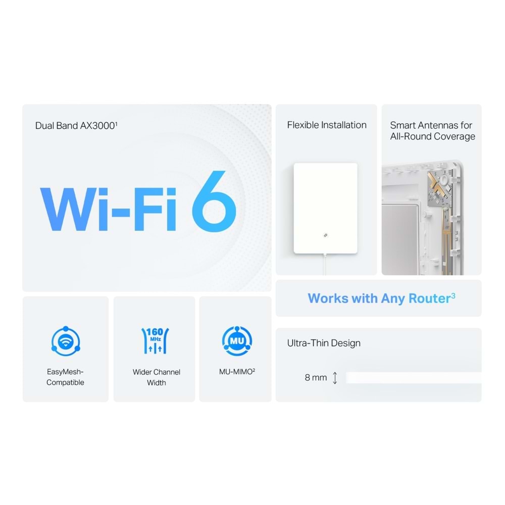 Tp-Link Archer Air E5 AX3000 Dual-Band Wi-Fi 6 Air Range Extender (Menzil Geniş)