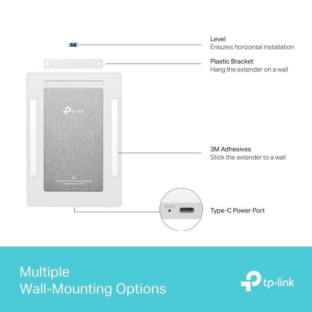 Tp-Link Archer Air E5 AX3000 Dual-Band Wi-Fi 6 Air Range Extender (Menzil Geniş)