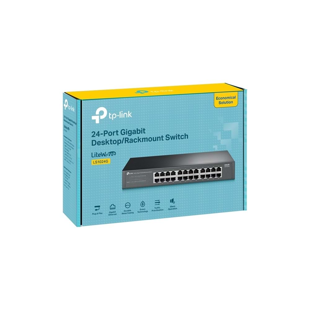 Tp-Link LS1024G 24-Port Gigabit Desktop/Rackmount Switch (Metal Kasa)