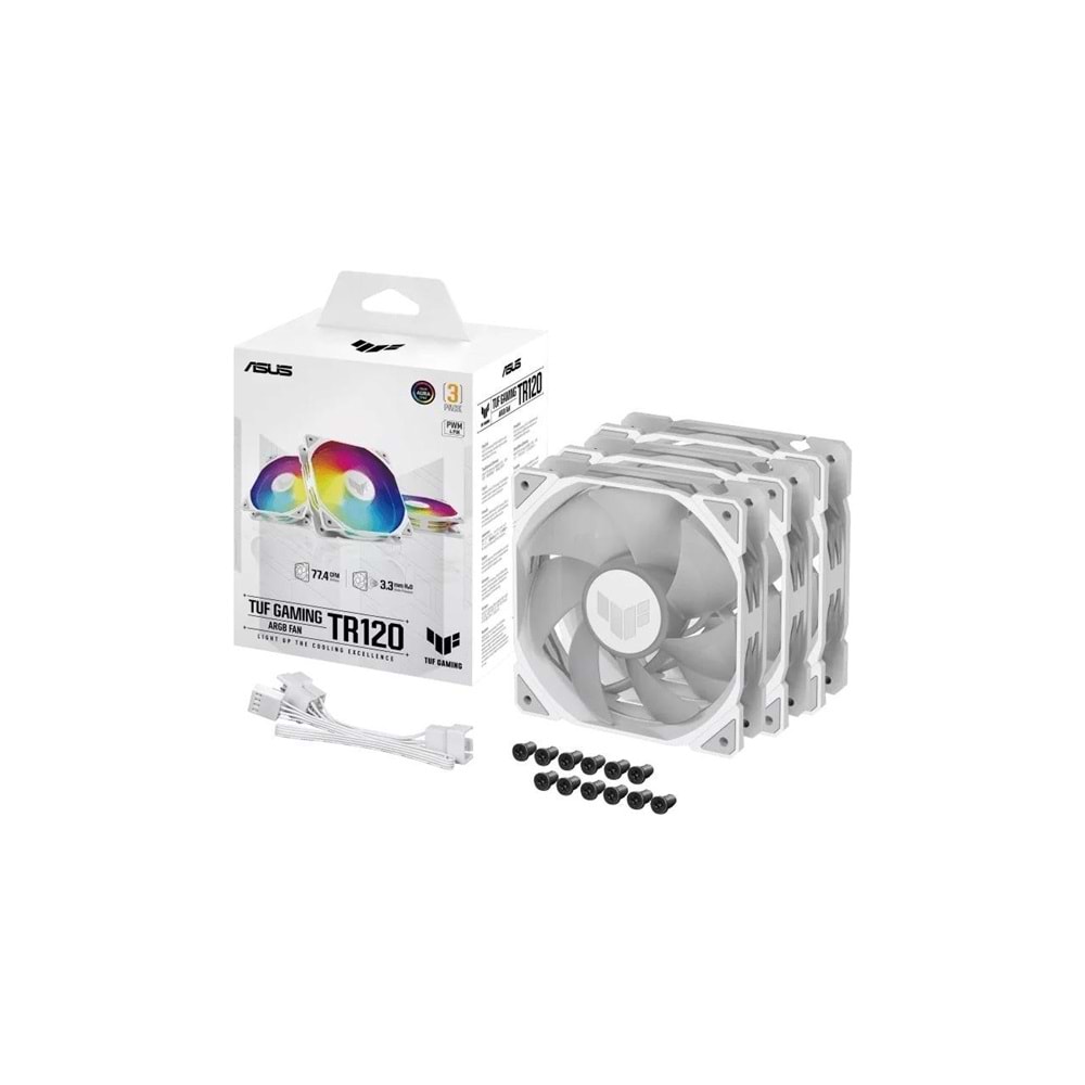 Asus TUF Gaming TR120 ARGB RESERVE W - 16xAdreslenebilir RGB LED Kasa Fanı 28mm