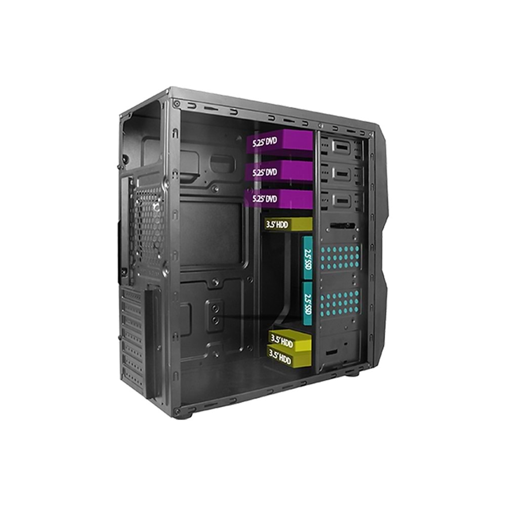 VENTO TA-K61 Mid Tower 550W 80+ Siyah ATX Kurumsal Kasa