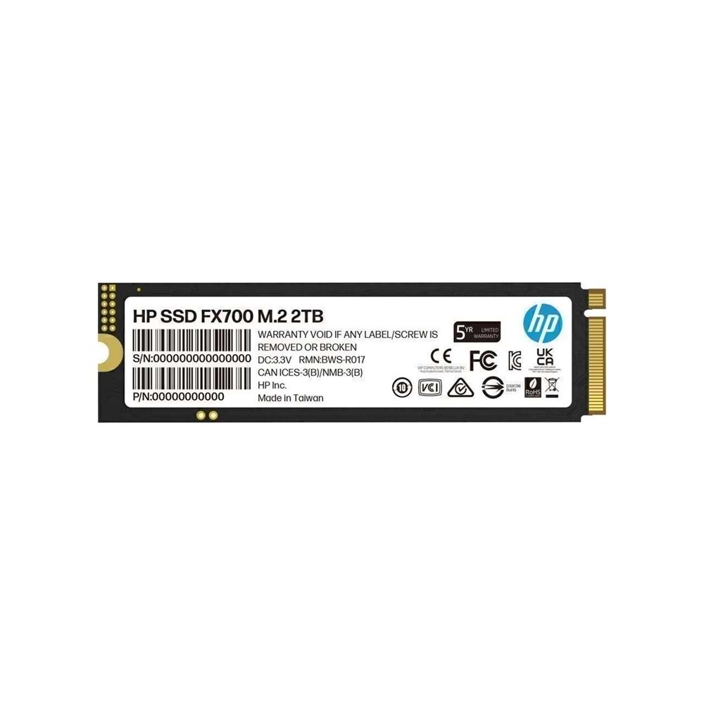 HP 8U2N5AA FX700 2TB 7200/6200 Gen4 NVMe PCIe M.2 3D NAND SSD