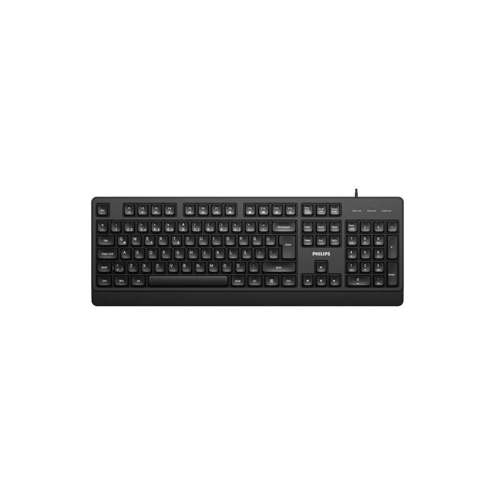 Philips SPK6247B USB Kablolu Türkçe Q Multimedya Klavye (Siyah)