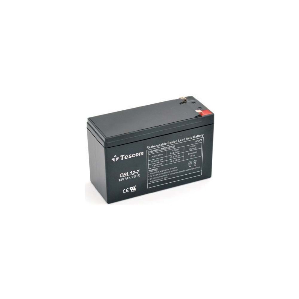 TESCOM Combatt CBL12-7 12V 7Ah Bakımsız Kuru Akü. UPS için Uygundur. (100012589)