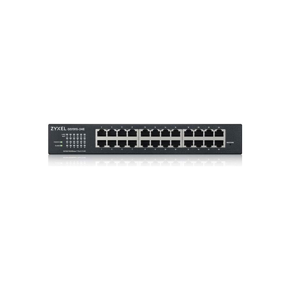 ZyXEL GS1915-24E 24 Port GigaBit Yönetilebilir Sessiz Masaüstü Switch