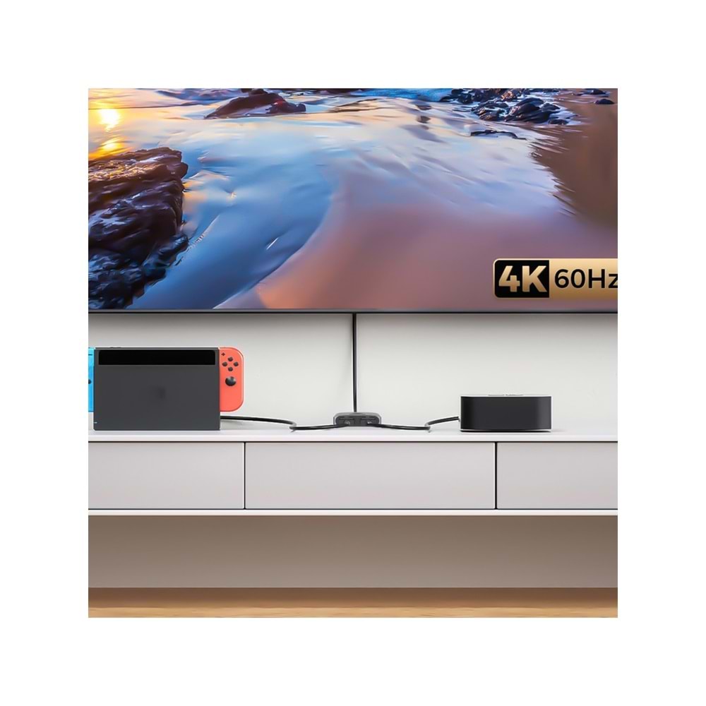 S-Link SL-LU602 2xHDMI 4K 60Hz Monitör Çoklayıcı (1PC-2Monitör veya 2PC- 1Monitör) Çift Yönlü Switch