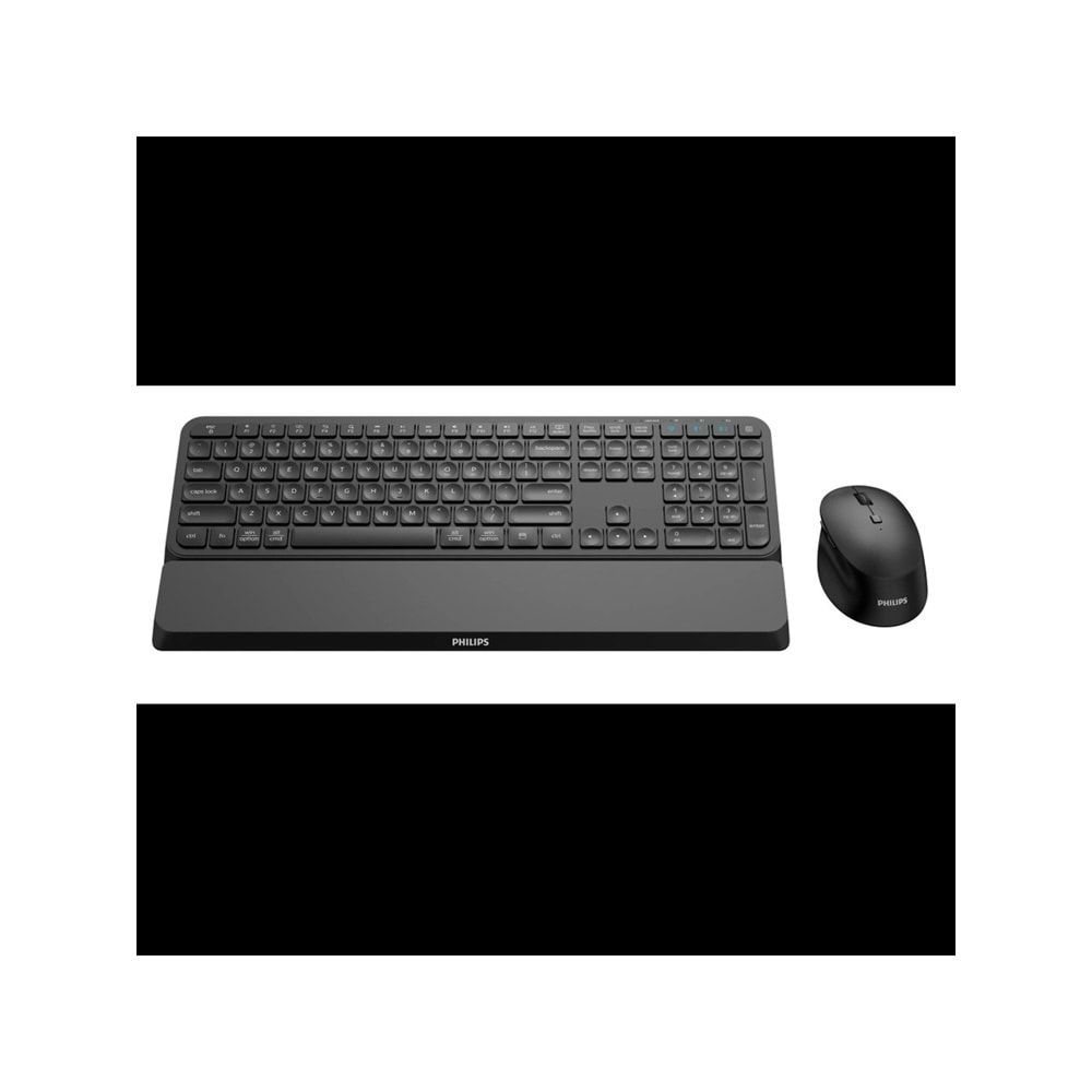 Philips SPT6607B Siyah Türkçe Q 2.4Ghz ve Bluetooth Kablosuz Bilek Destekli Multimedya Klavye Mouse Set