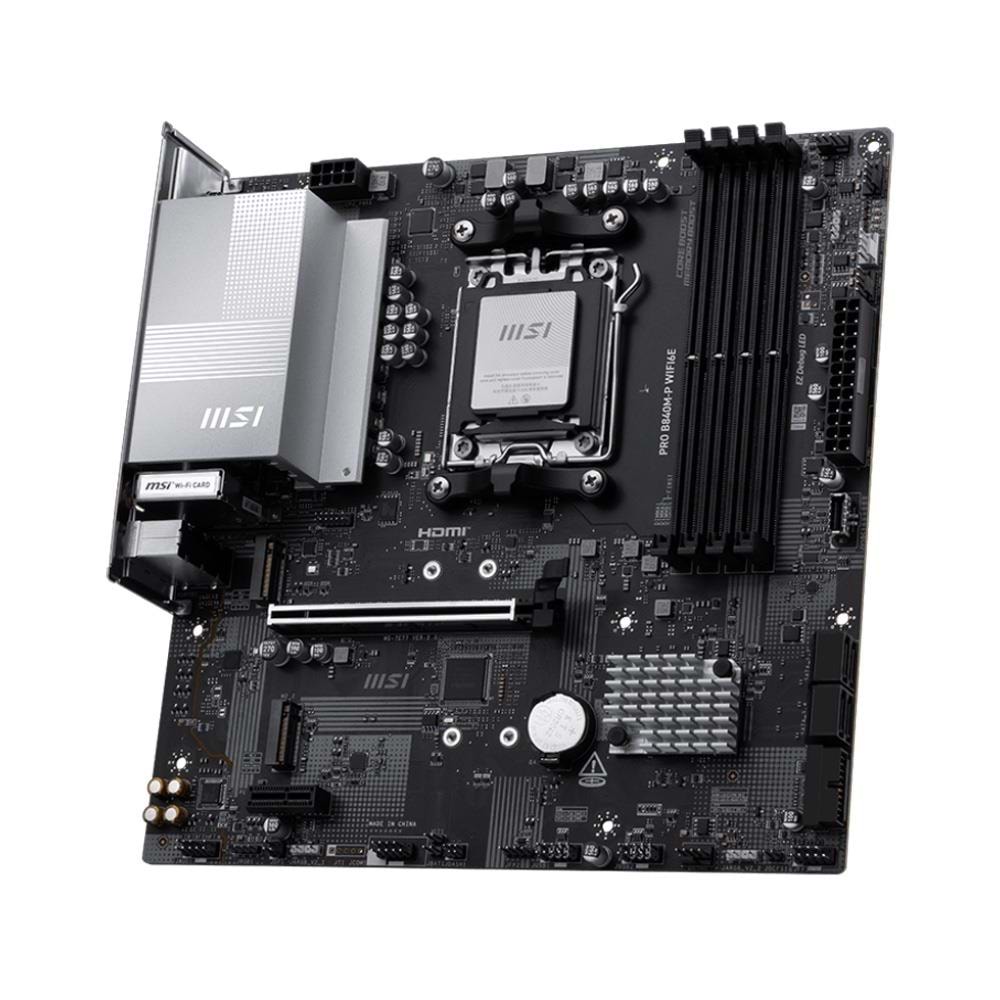 MSI PRO B840M-P WIFI6E DDR5 8000MT/S 1XHDMI 2XM.2 USB-C AM5 MATX