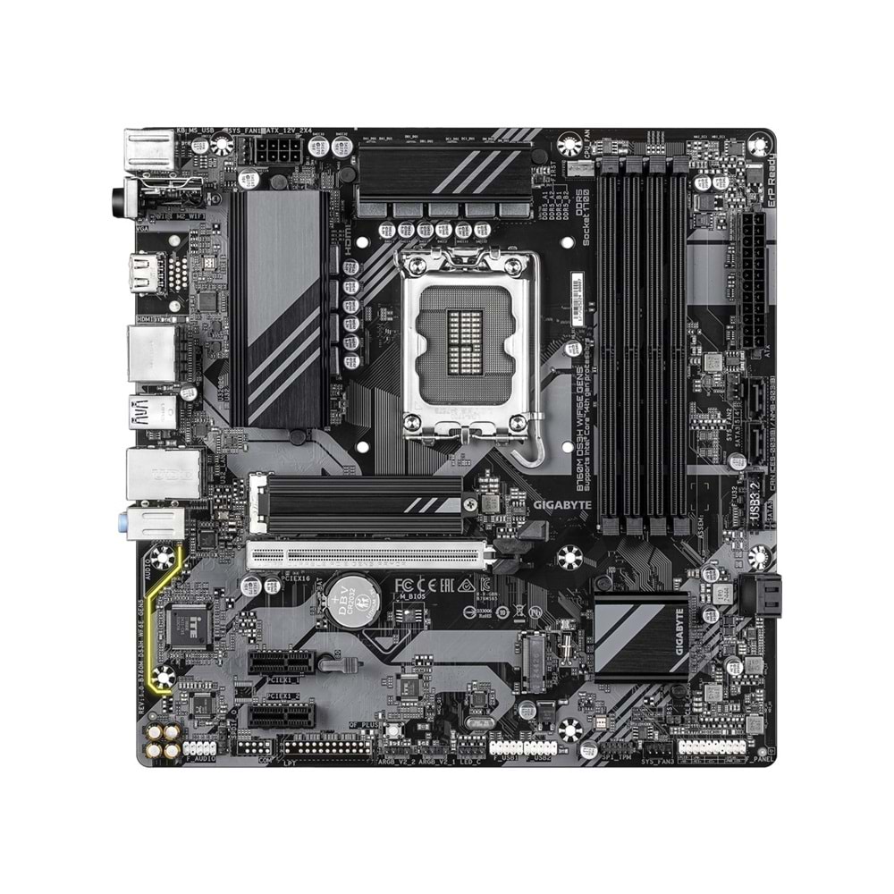 Gigabyte B760M-DS3HWF6EGEN5 B760M-DS3HWF6EGEN5 7600MHz OC DDR5 LGA1700 M.2 HDMI DP MicroATX Anakart