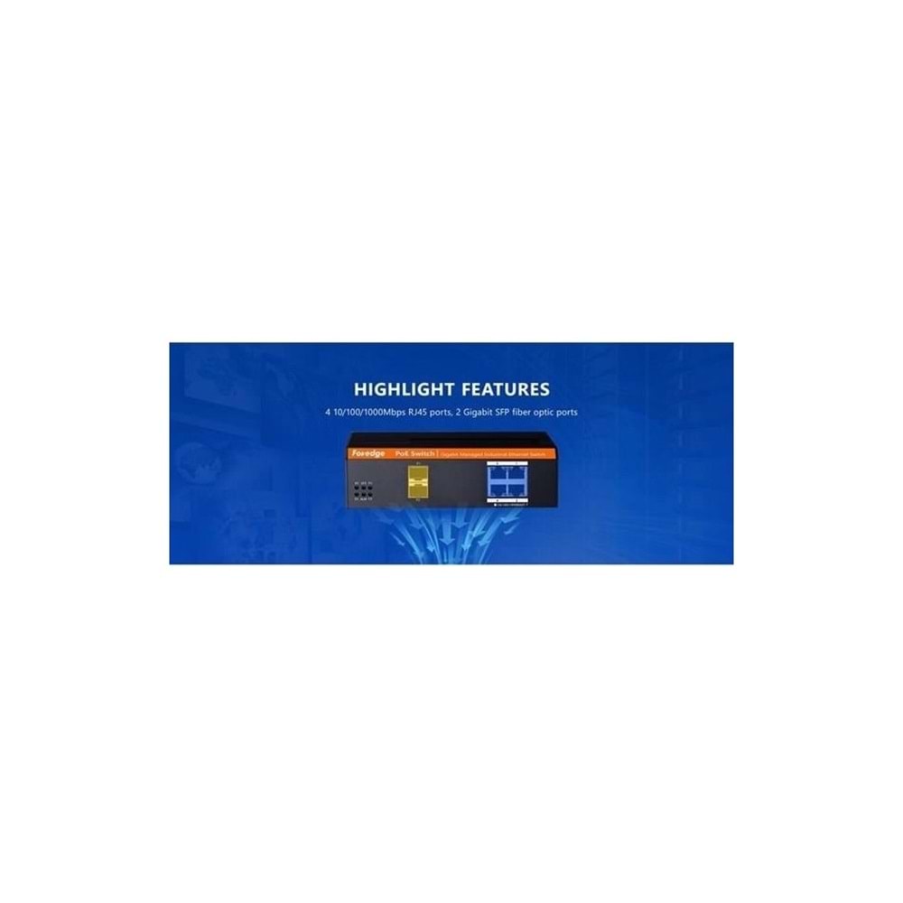 FOREDGE IS104GPS-2F Industrial Gigabit 4plus2 Port Managed PoE Switch