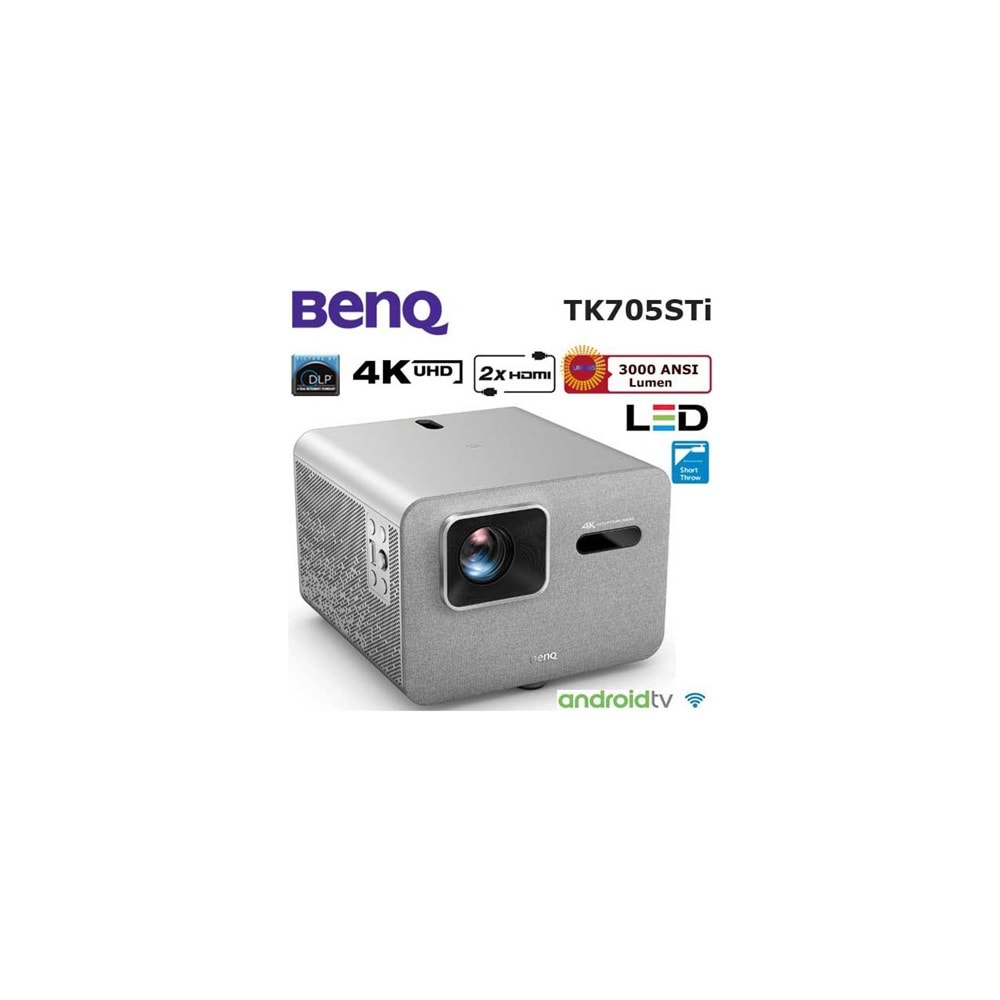 BenQ TK705STI 3000 ANSI 4K HDMI USB GoogleTV WiFi DLP LED HDRPro Kısa Mesafe Projektör