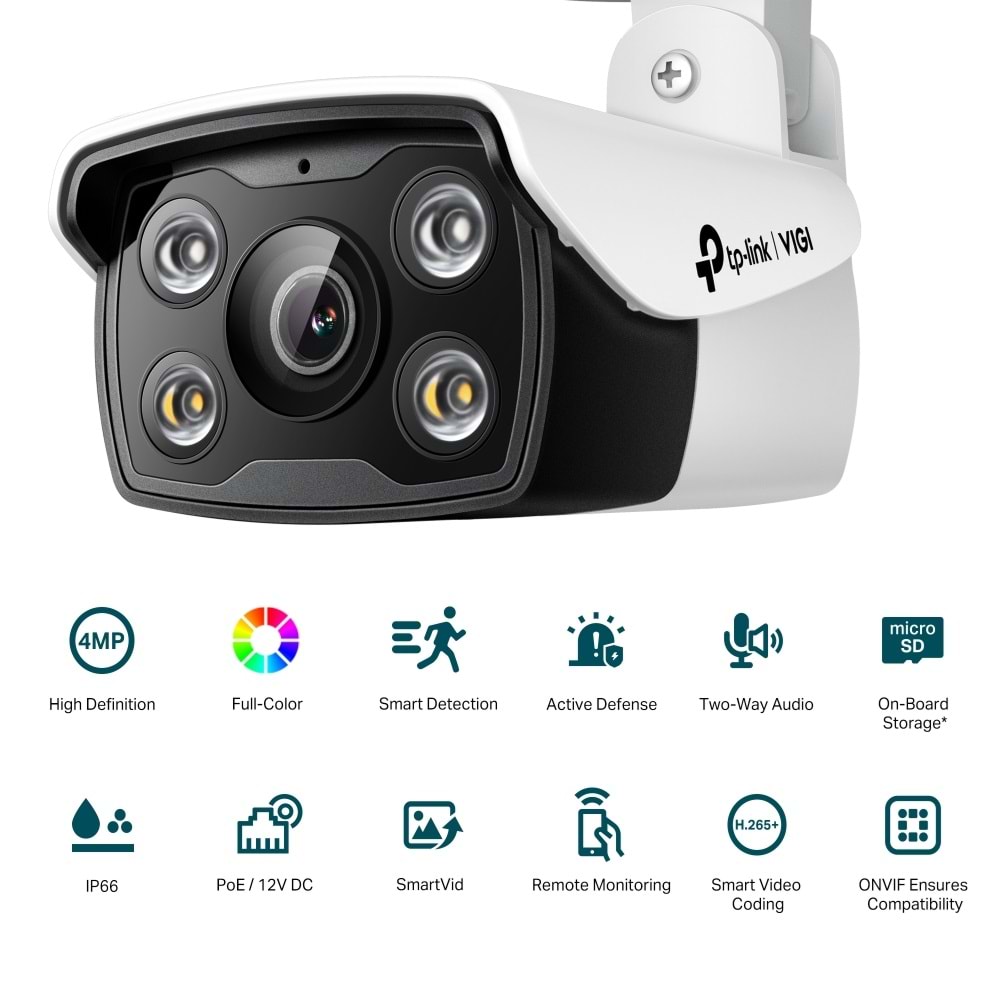 VIGI 4MP Outdoor Full-Color Wi-Fi Bullet Network Camera