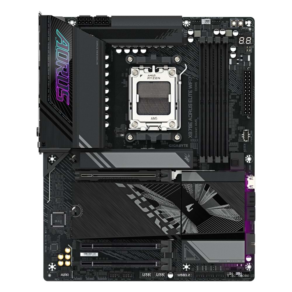 Gigabyte X870E-AORUS-MASTER X870E-AORUS-MASTER 8600MHz OC DDR5 AM5 M.2 HDMI DisplayPort ATX Anakart