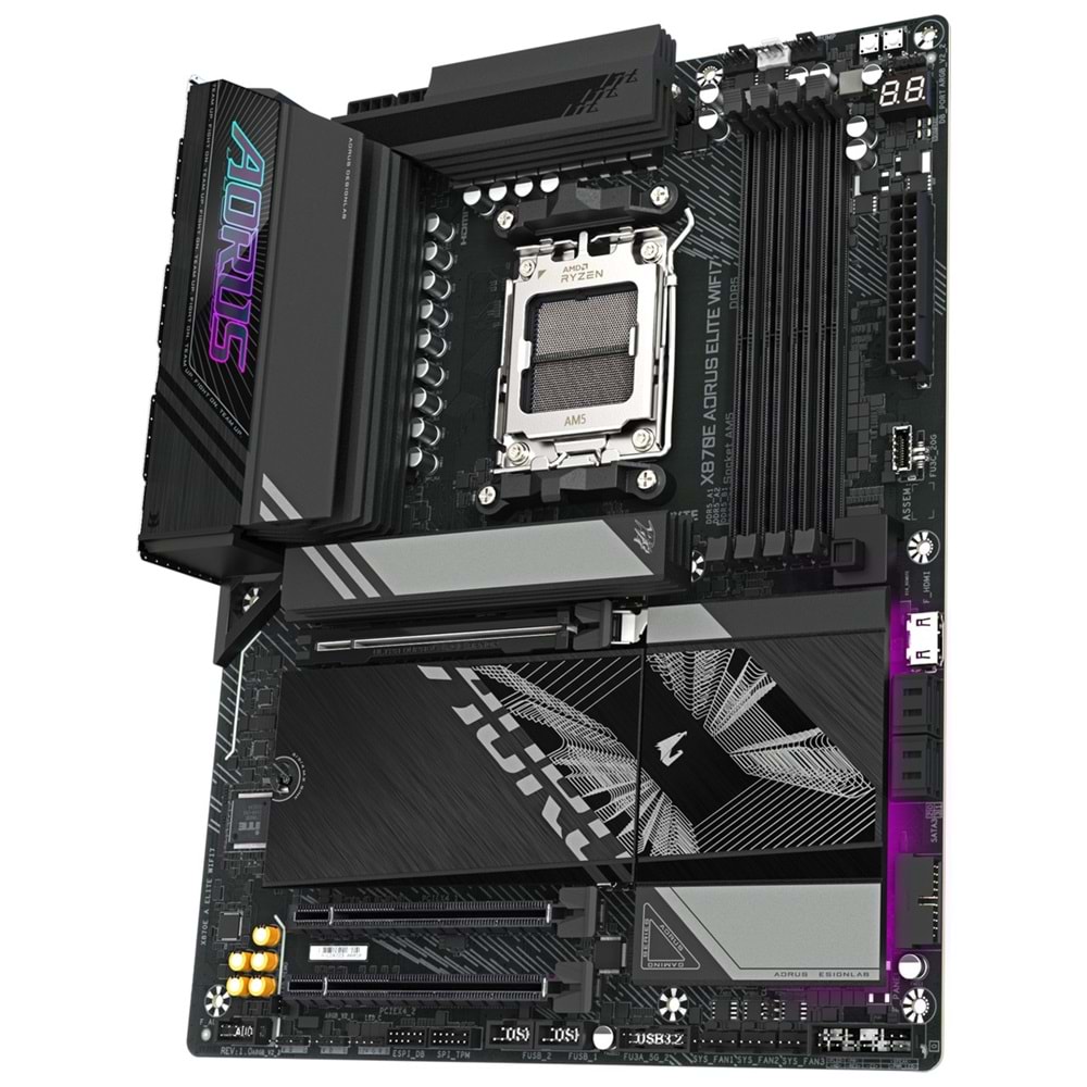 Gigabyte X870E-A-PRO-X-ICE X870E-A-PRO-X-ICE 8200MHz OC DDR5 AM5 M.2 HDMI DisplayPort ATX Anakart