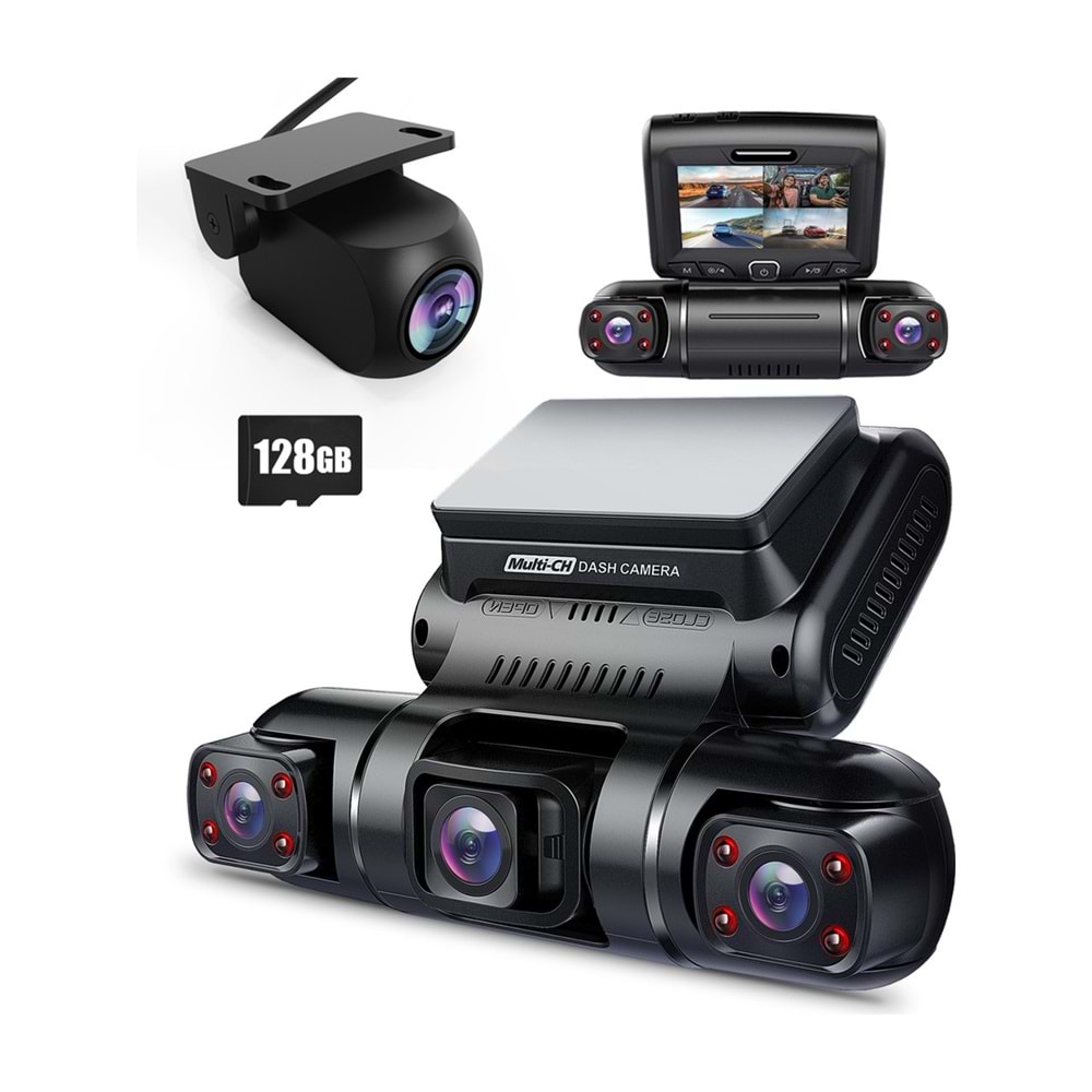 PRUVEEO D90-4CH FHD WI-FI GPS + 128GB SD Kart Kame