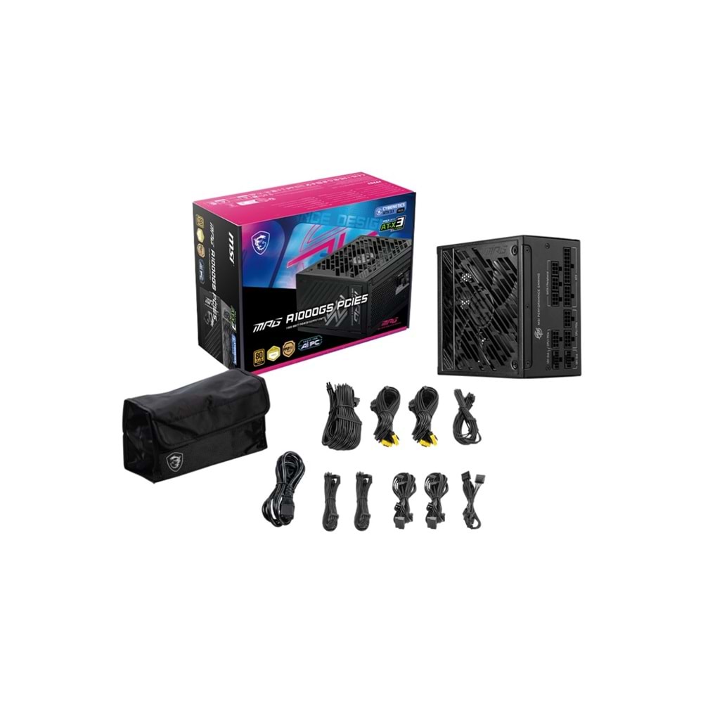 MSI MPG A1000GS PCIE5 1000W 80+ GOLD FULL MODULER