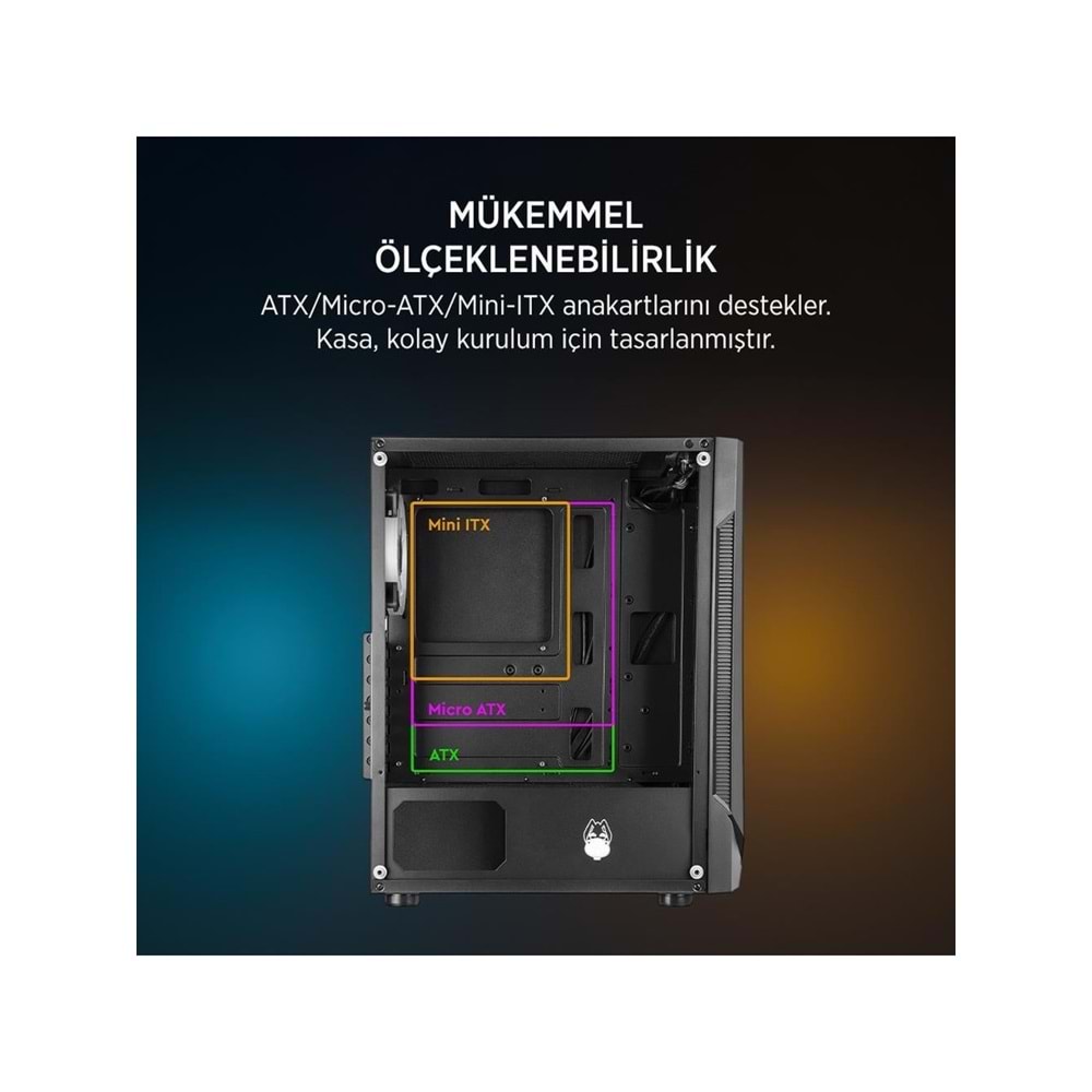 JAMES DONKEY HELIX H800 4XRBW ATX 550W Gaming Kasa