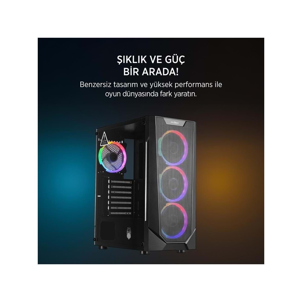 JAMES DONKEY HELIX H800 4XRBW ATX 550W Gaming Kasa