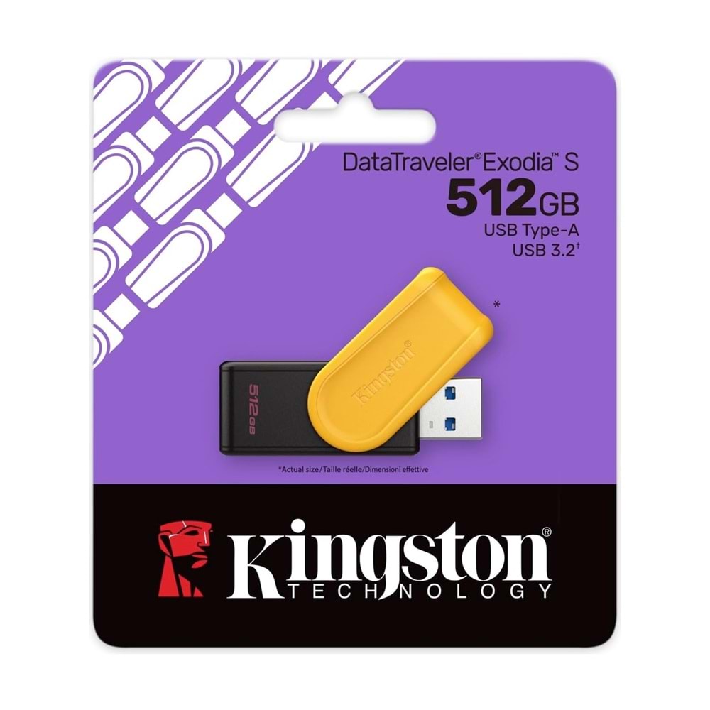 Kingston Exodia S 512GB USB 3.2 Gen Flash Bellek Siyah Turuncu - DTXS/512GB