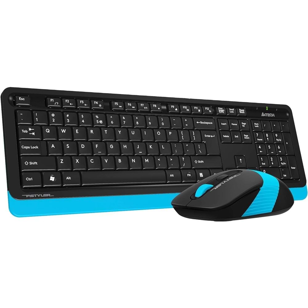 A4 Tech FG1010 2.4G FN-Multimedya Q Klavye+Optik Mouse 2000D Kablosuz Mavi USB